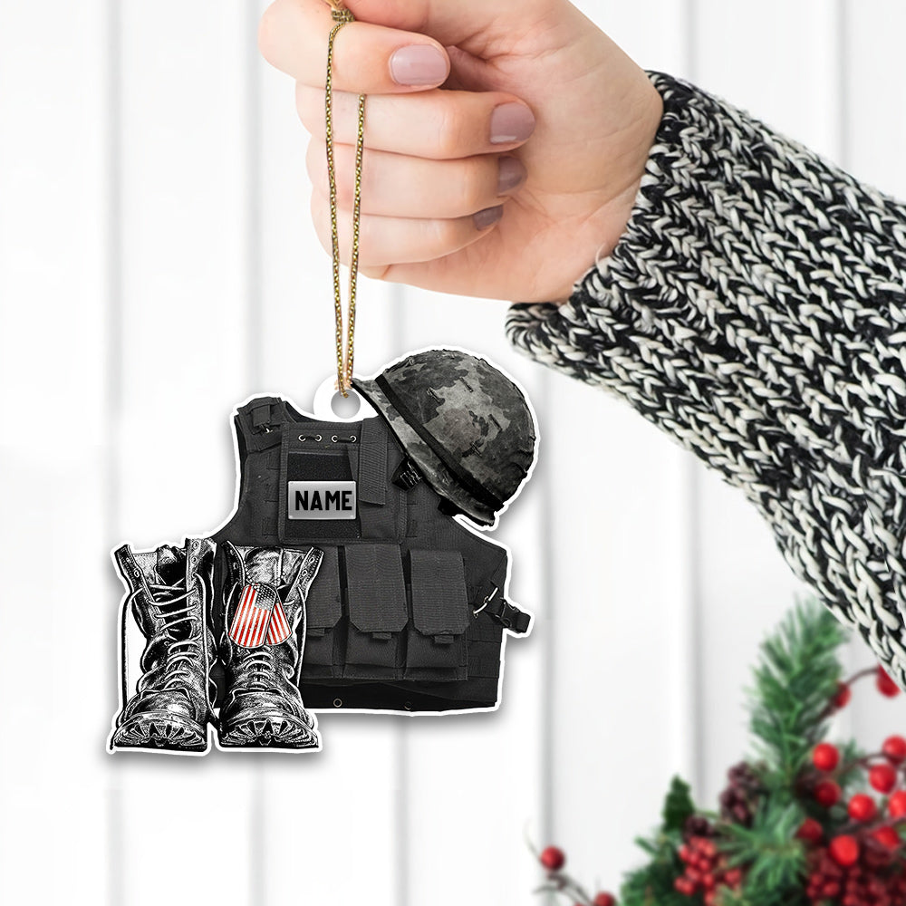 Customizable Military Veteran Acrylic Ornament