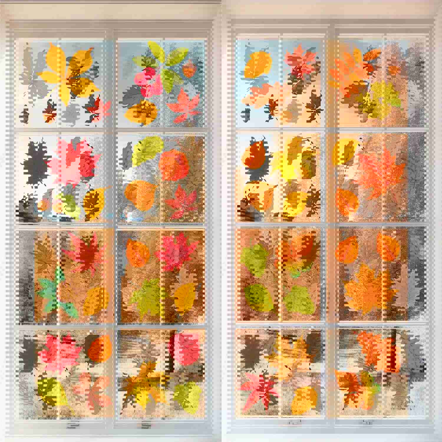 Autumn Themed Window Clings - Festive Fall Decorations