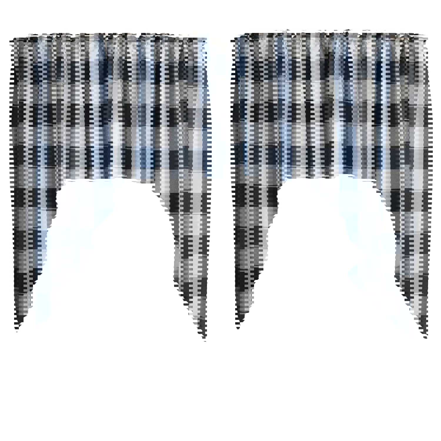 Buffalo Check Poplin Swag Window Valance Set, 72" Wide x 36" Tall