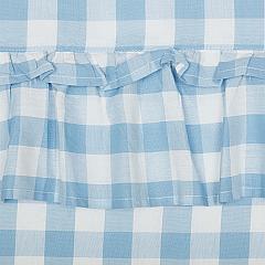 Elegant Buffalo Blue Check Ruffled Valance Curtain 16x72