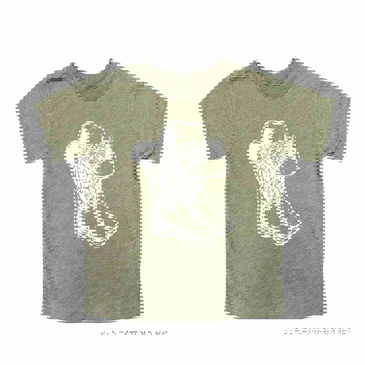 Cowgirl Boots w/ Hat and Flowers - Unisex Child Shirt