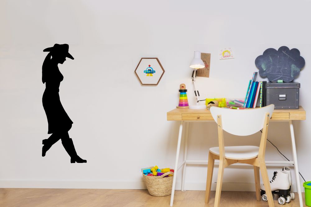 Cowgirl Themed Vinyl Wall Art Decal - Authentic Western Style