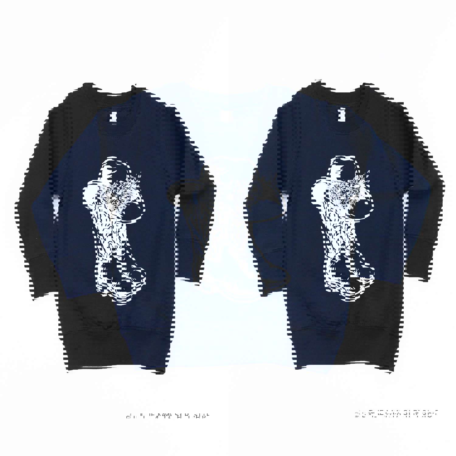 Cowgirl Boots w/ Hat and Flowers - Child Unisex Crewneck Sweatshirt
