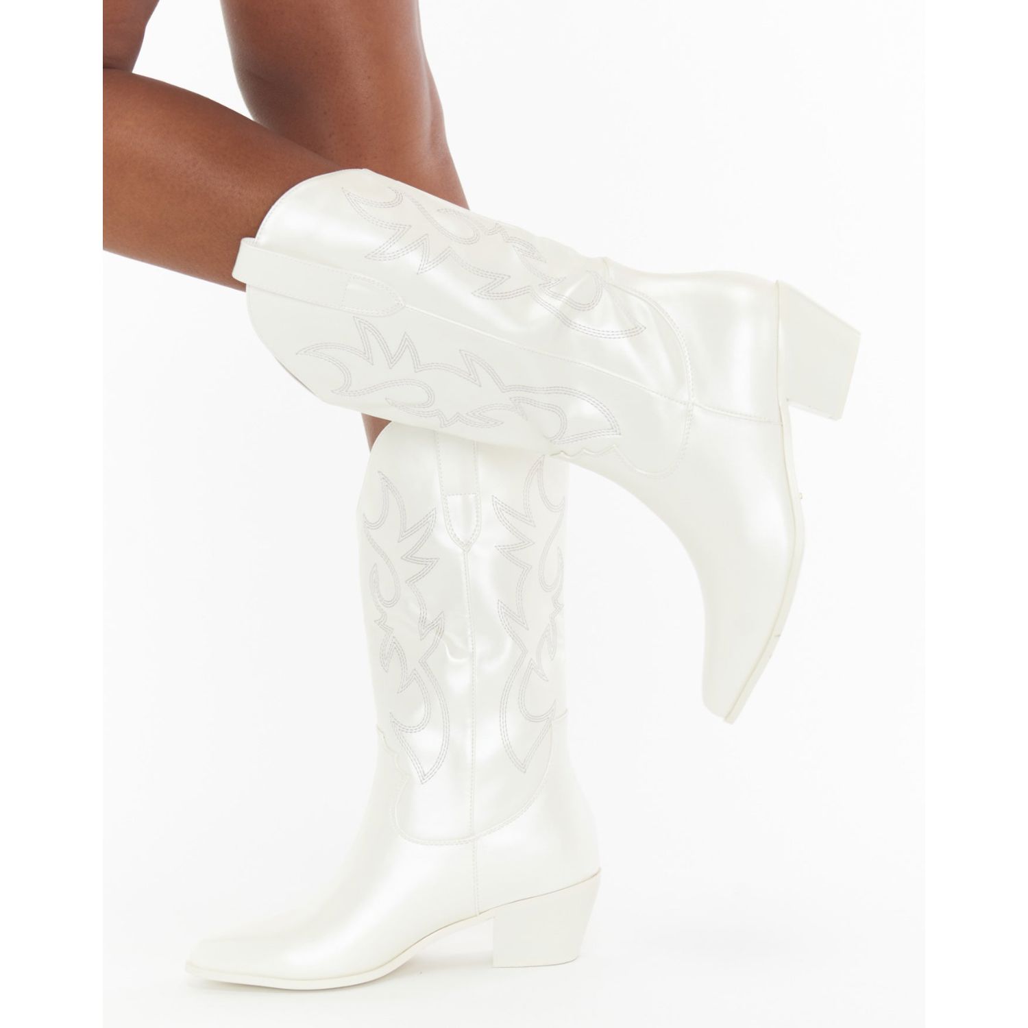 Stylish Zippered Embroidered Cowgirl Boots
