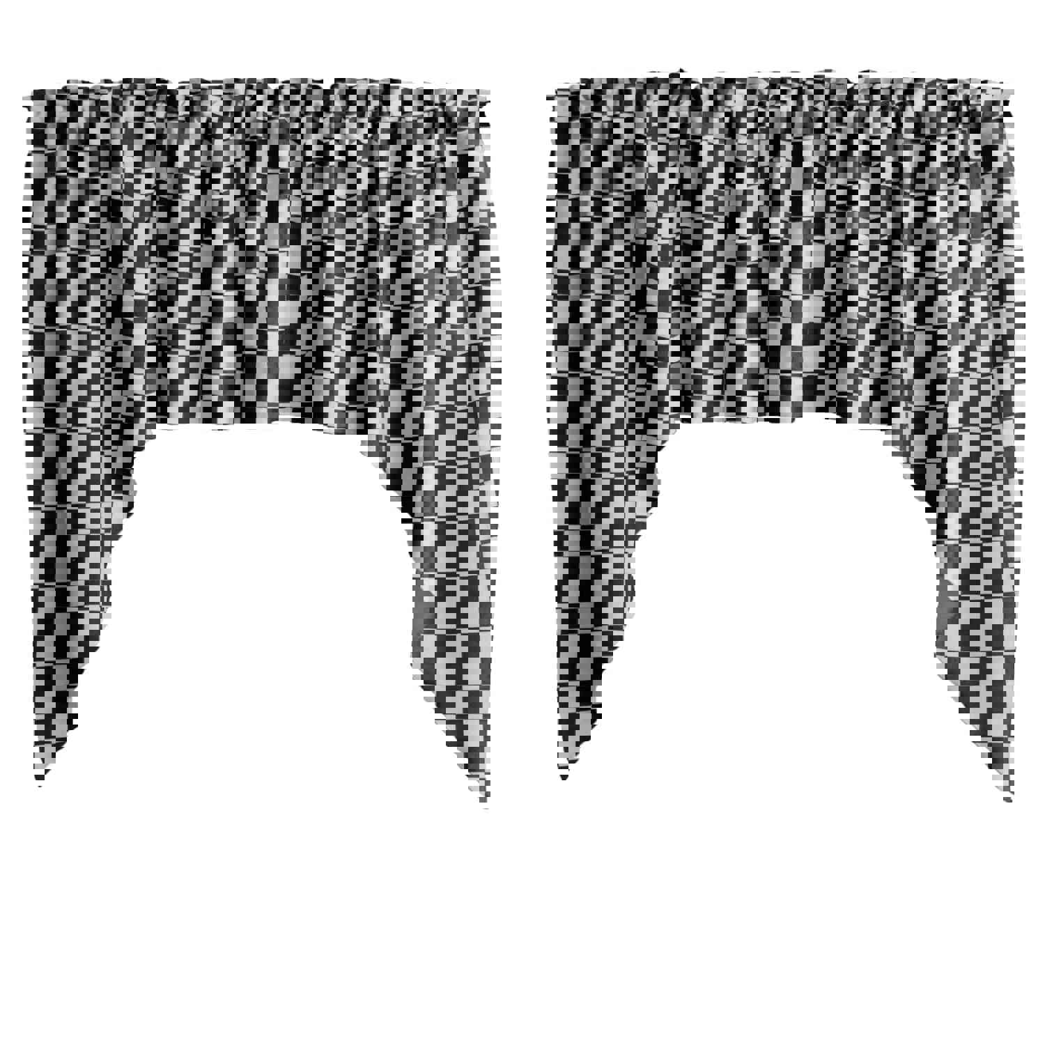 Cotton Racecar Checkerboard Valance with Swag Ends