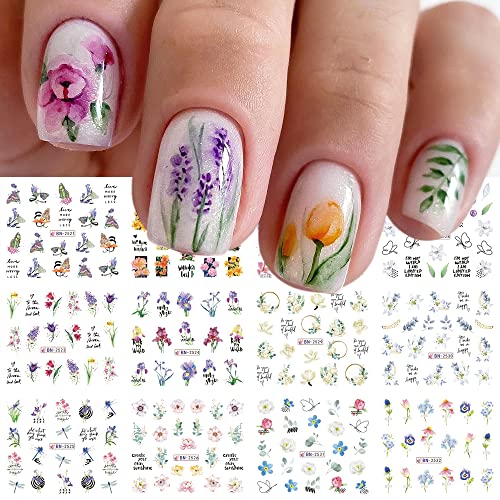 Flower Water Transfer Nail Art Stickers - Spring & Summer Floral Designs