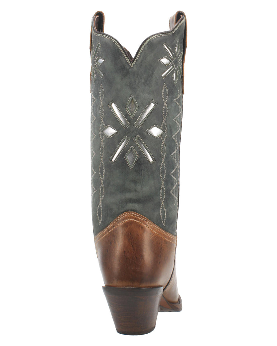 Women's Passion Flower Western Boots with Diamond Inlays