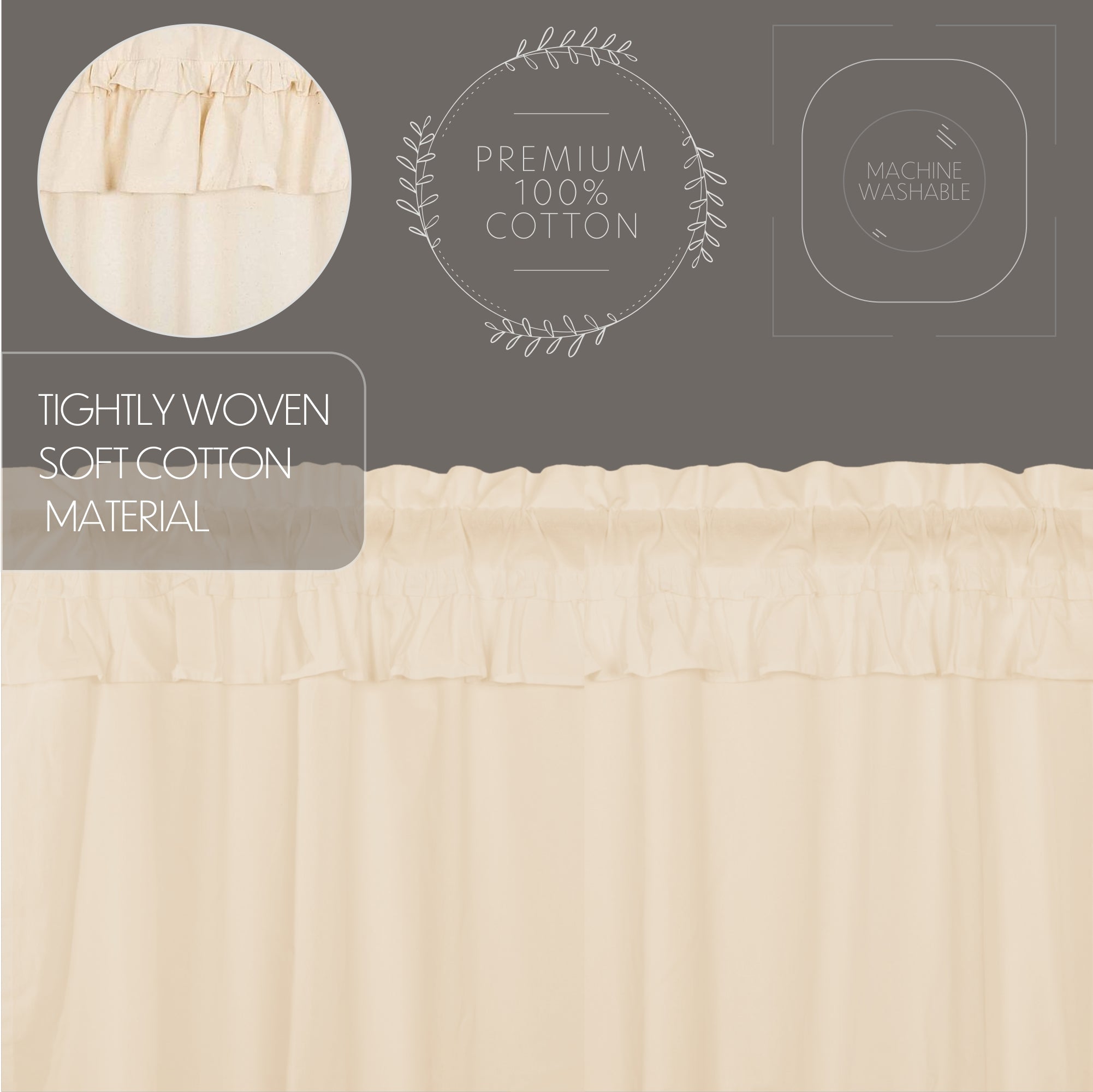 Elegant Muslin Ruffled Swag Curtains for Rustic Charm