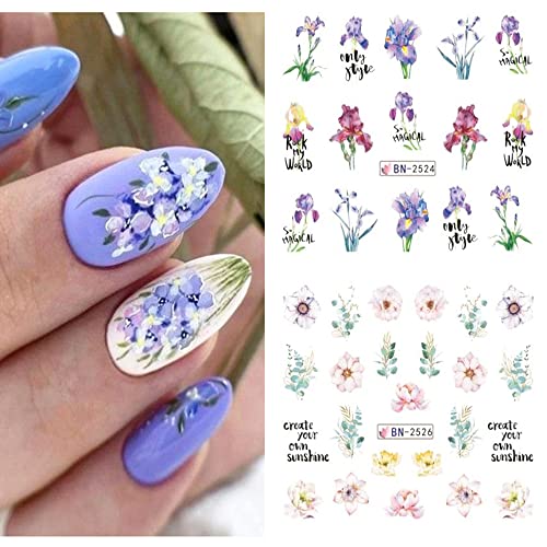 Flower Water Transfer Nail Art Stickers - Spring & Summer Floral Designs