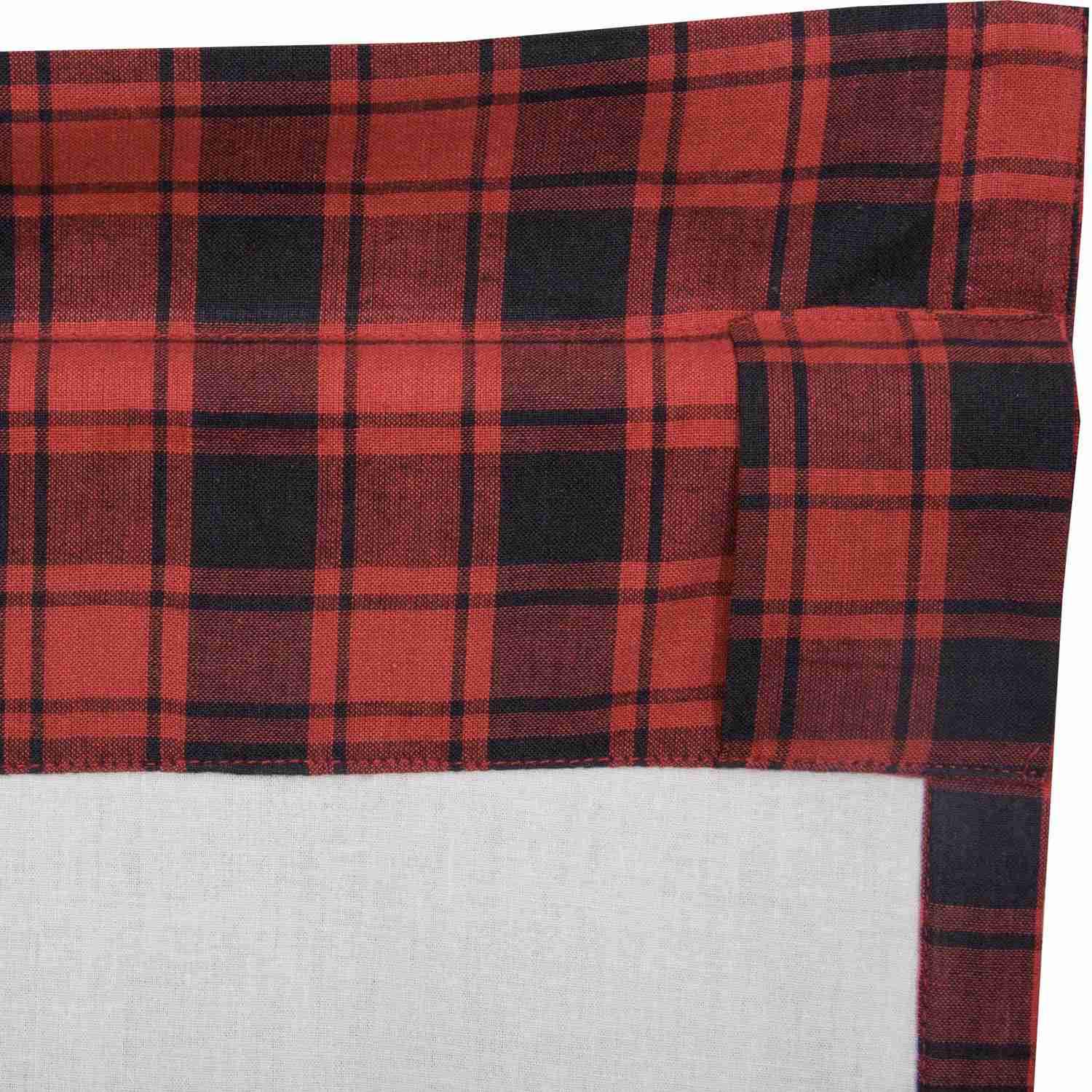 Rustic Charm Window Swag Set with Red Buffalo Plaid