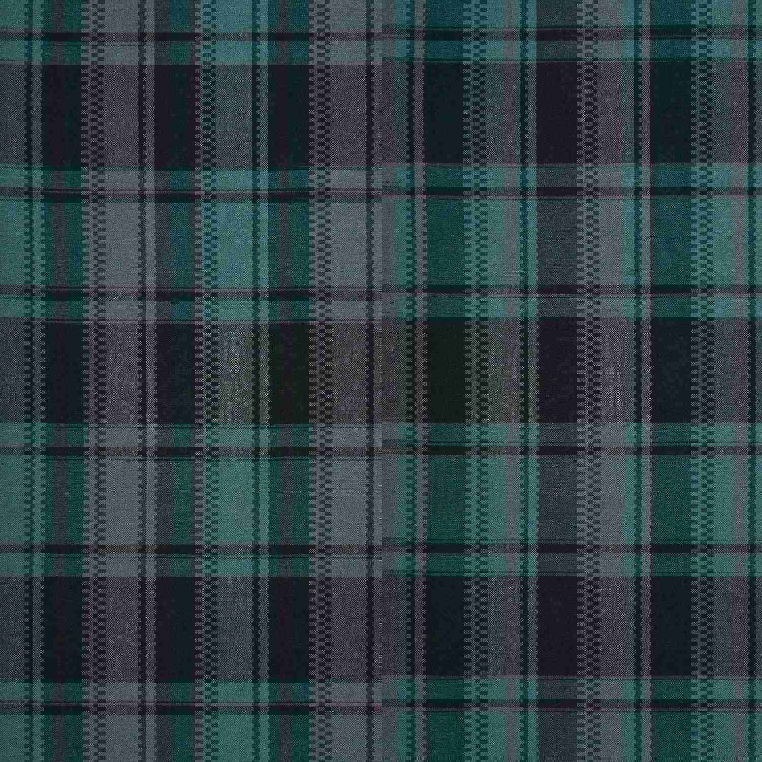 Rustic Country Style Prairie Swag Set with Green and Black Plaid