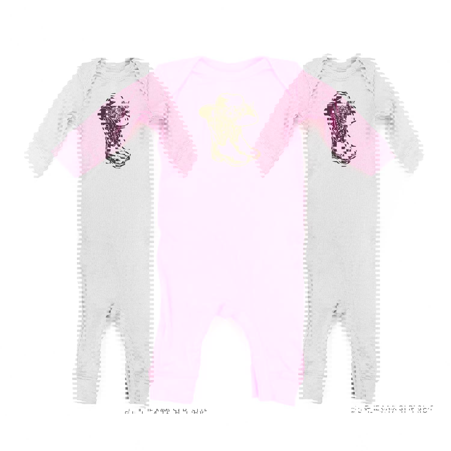 Cowgirl Boots with Hat and Flowers - Unisex Baby Sleeper