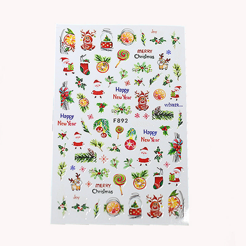 BQAN 2022 Festive 3D Nail Stickers - Snowflake & Santa Claus Designs