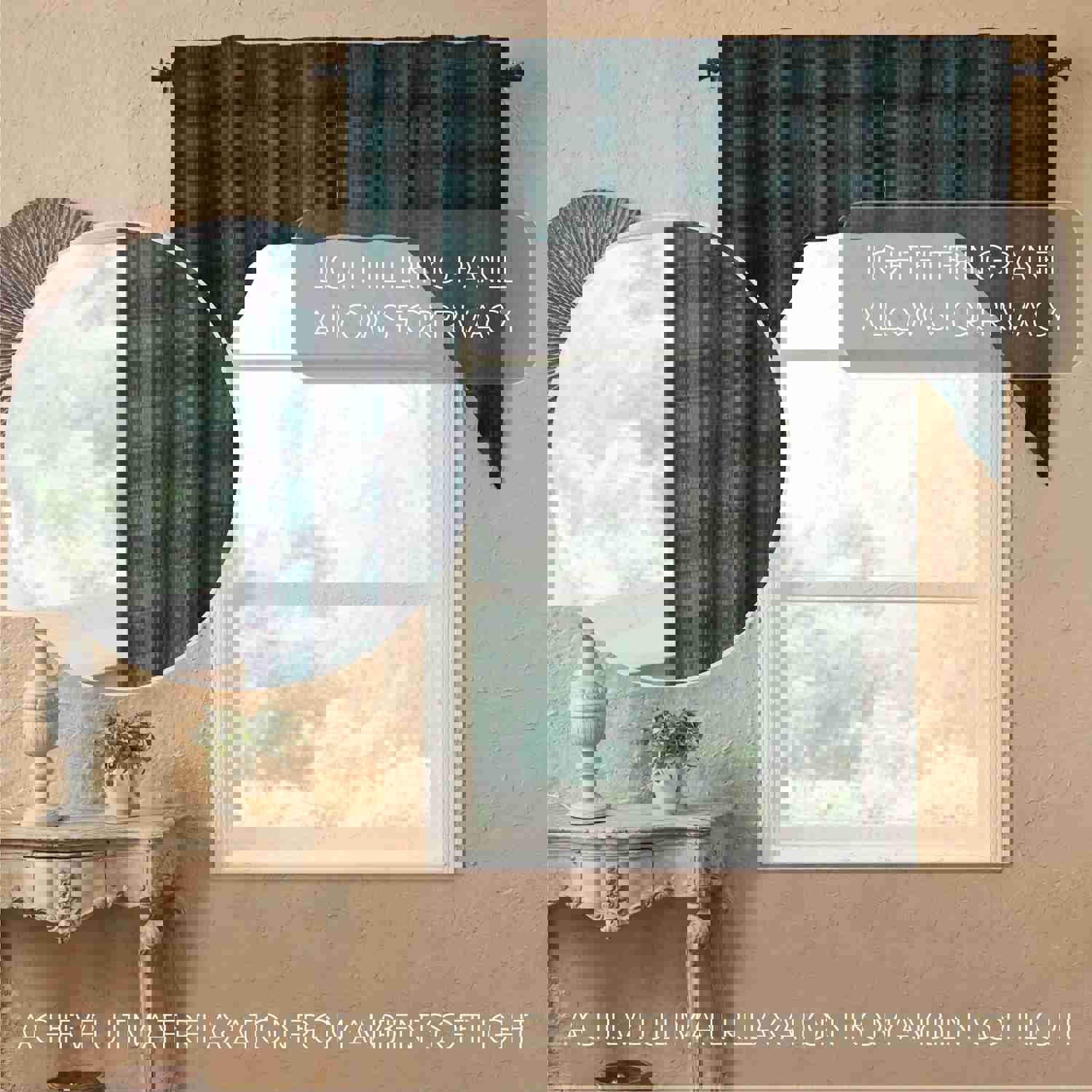 Rustic Country Style Prairie Swag Set with Green and Black Plaid