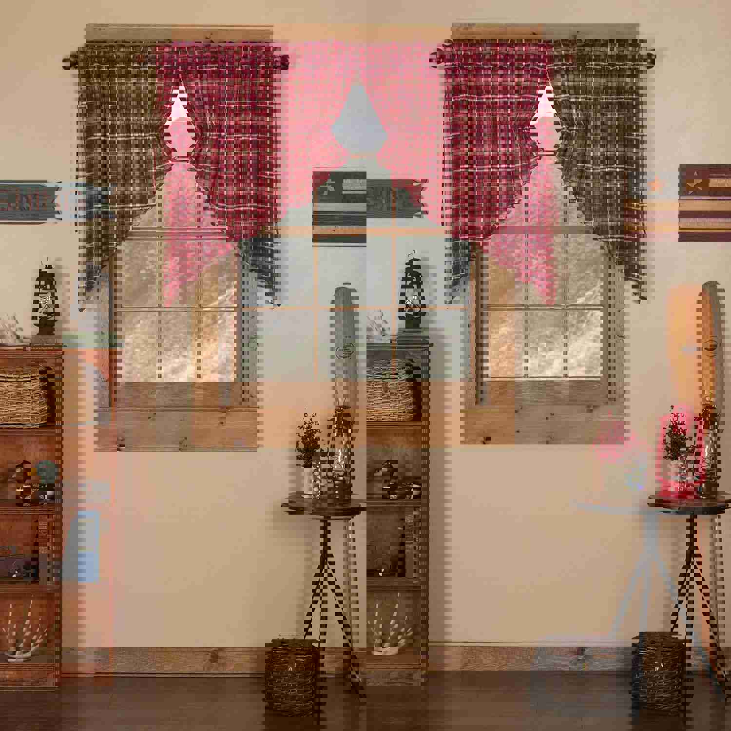 Braxton Scalloped Lined Prairie Swag Curtains - Elegant Window Treatments