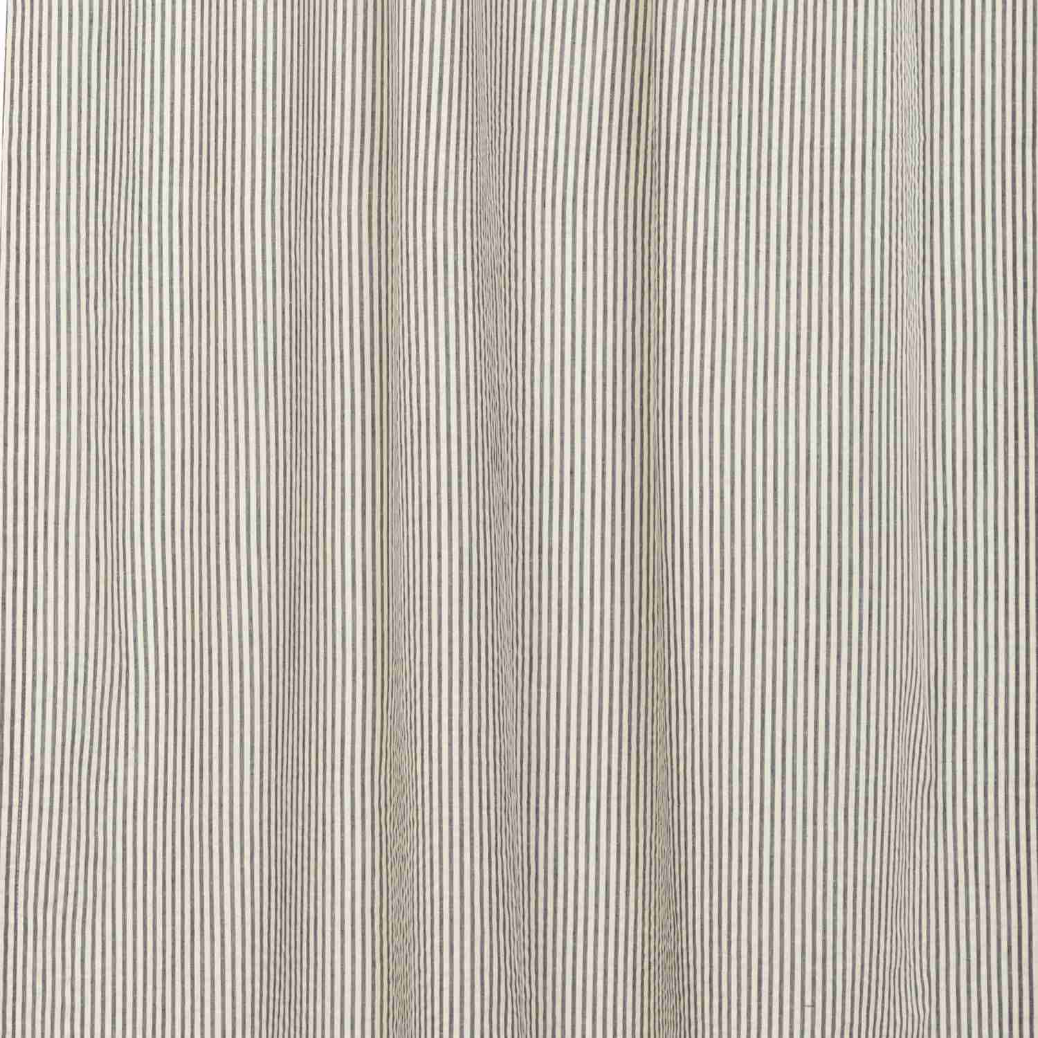 Hatteras Seersucker Blue Ticking Stripe Prairie Swag Set