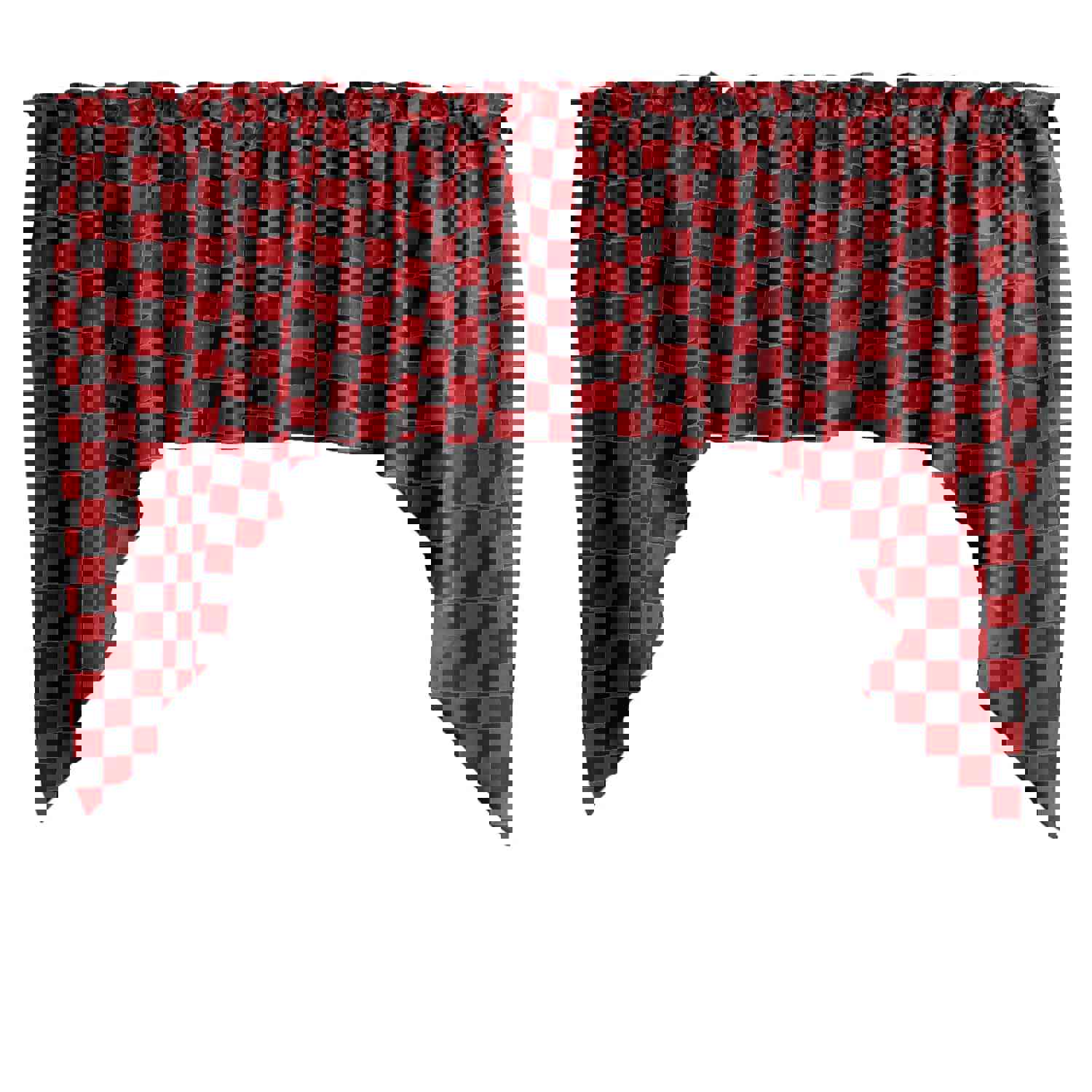 Cotton Racecar Checkerboard Valance with Swag Ends