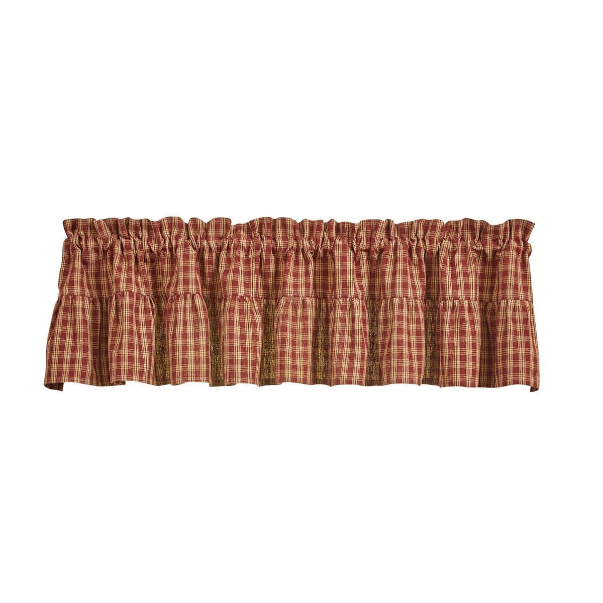 Sturbridge Ruffled Plaid Valance in Wine