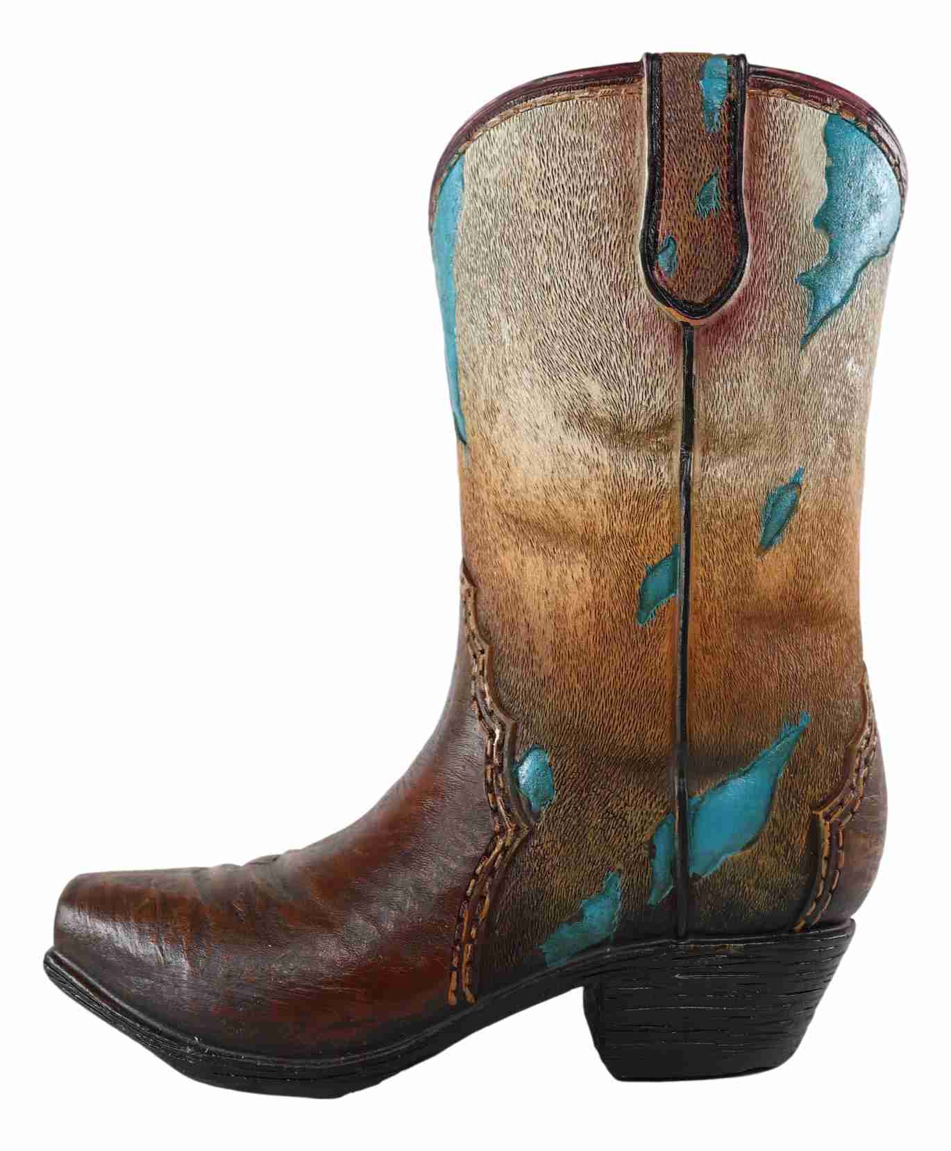 Handcrafted Faux Leather Cowboy Boot Vase/Planter