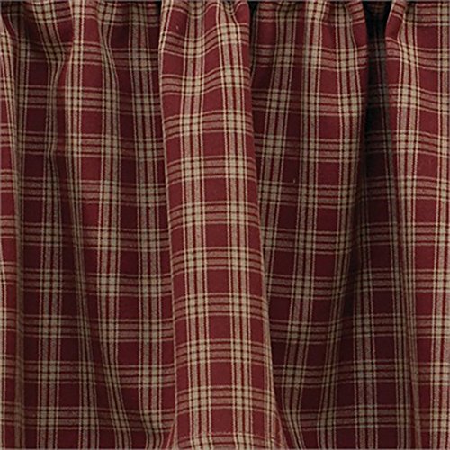 Park Sturbridge Wine Plaid Curtains and Tabletop Collection