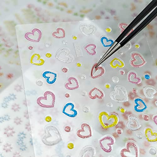 30 Styles Colorful Flower Nail Art Stickers with 3D Self-Adhesive Floral Designs