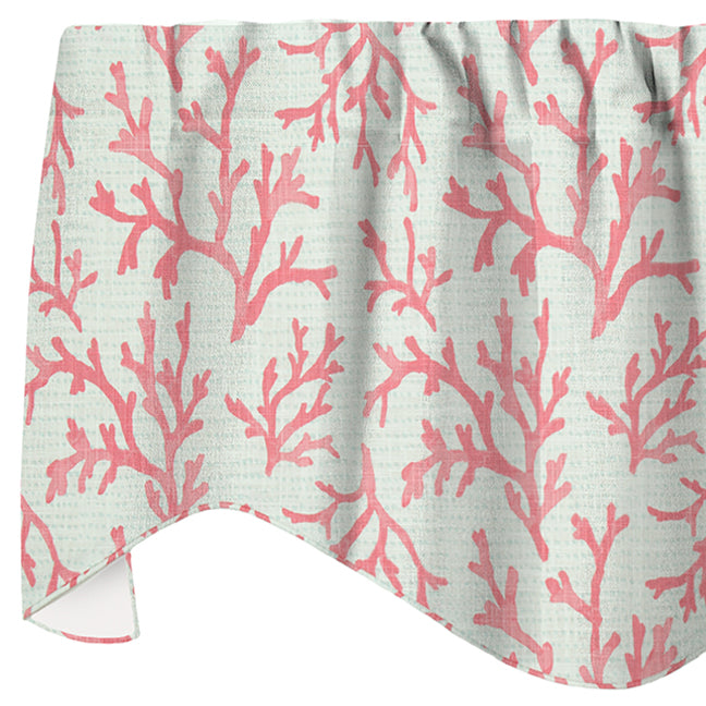 Elegant Coral Pink Swag Valances for Windows, USA-Made Cotton Curtains