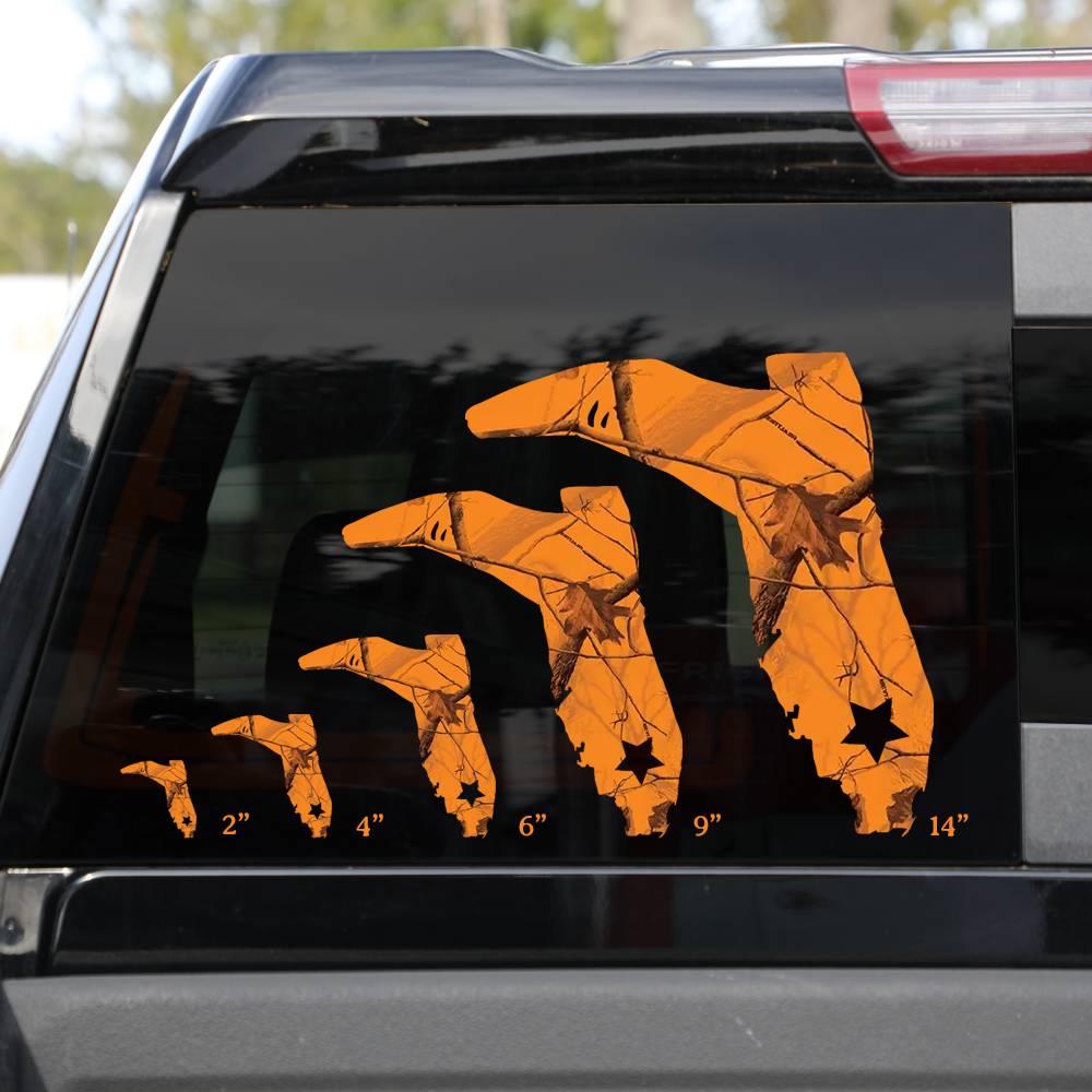 Orange Camo Boot Logo Vinyl Decal