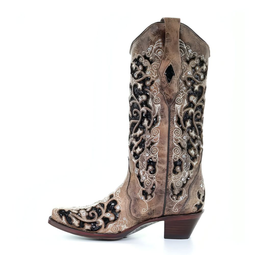 Glamorous Corral Women's Floral Embroidered Boots