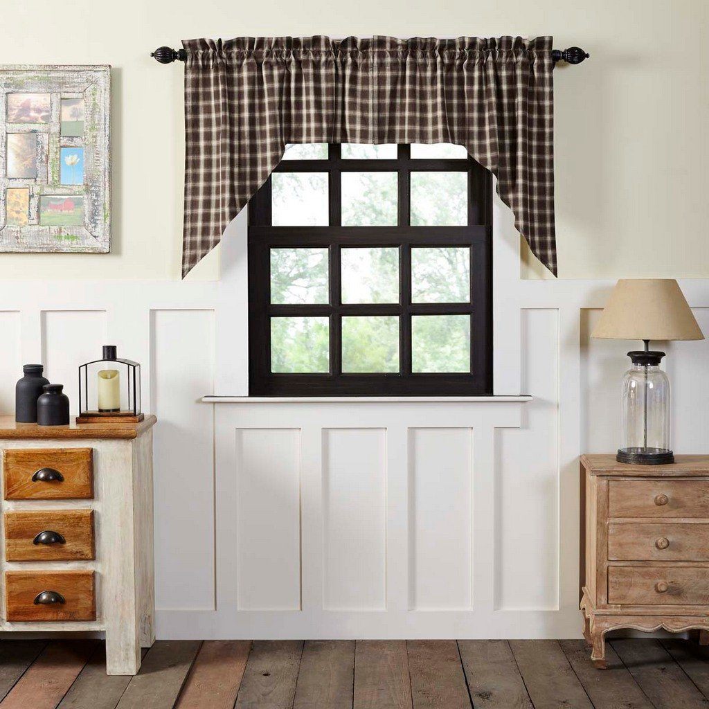 Rory Lined Swag Curtains - Elegant Plaid Window Treatments