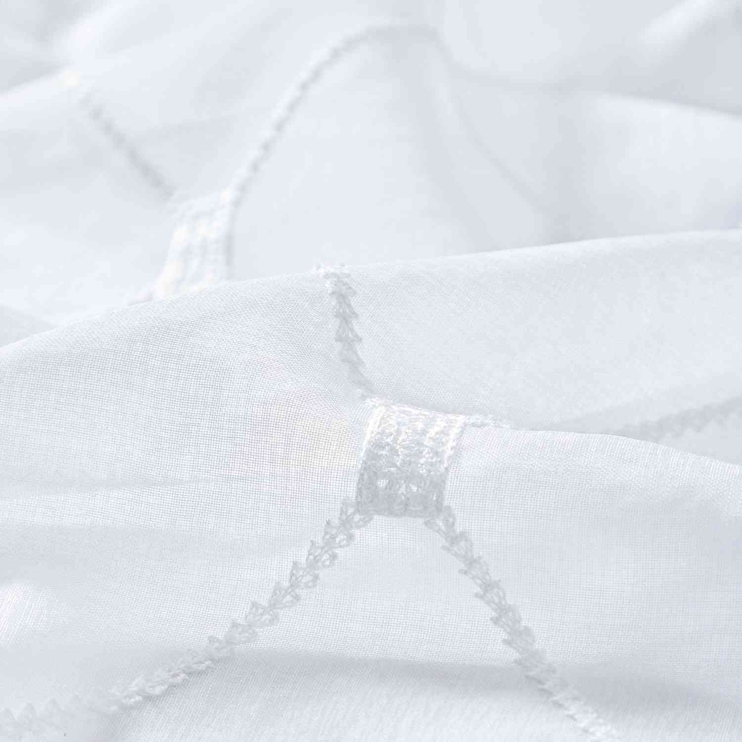 Elegant European Polyester Sheer Curtains with Diamond Embroidery