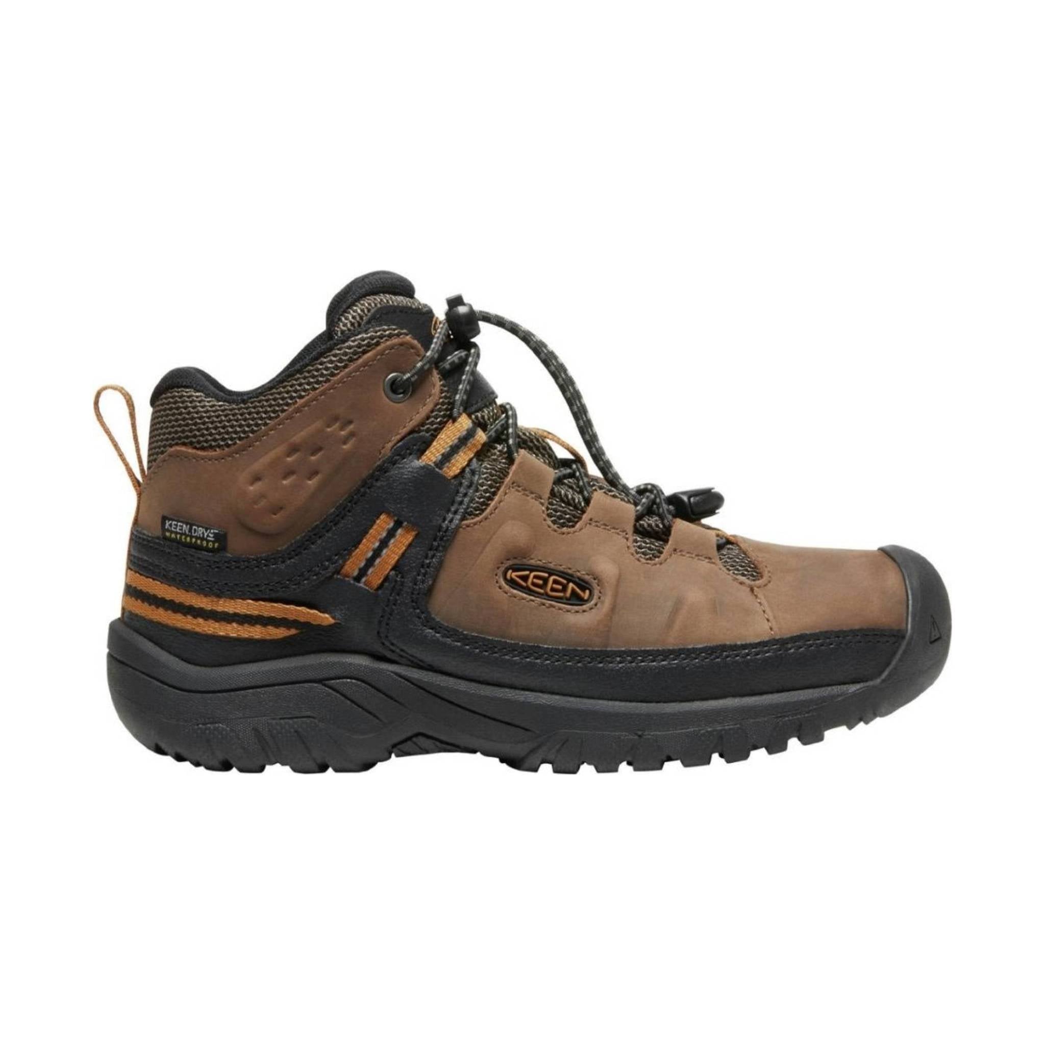 KEEN Targhee Waterproof Hiking Boots for Kids - Dark Earth/Golden Brown