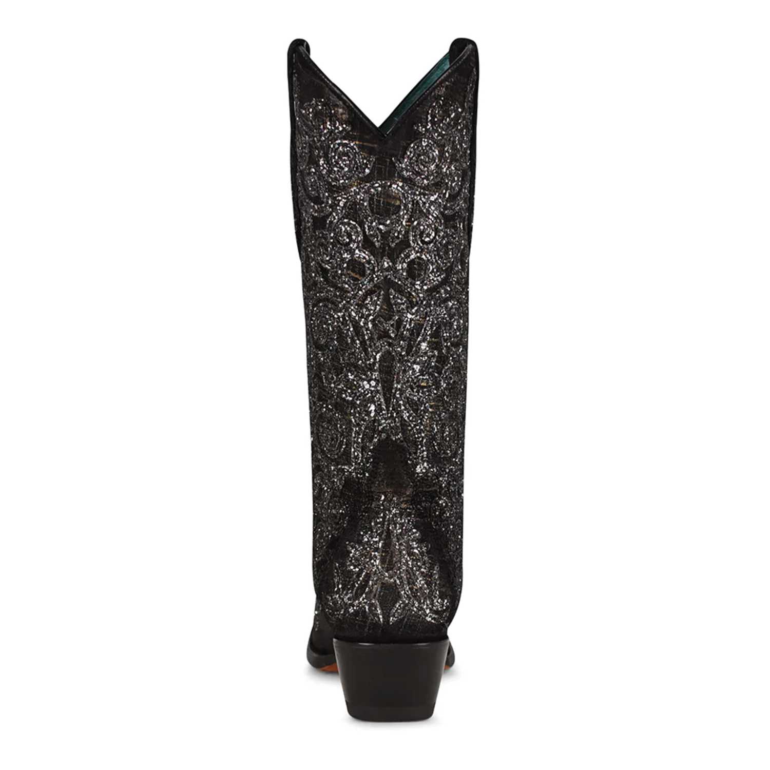 Glittery Black Western Boots with Comfortable Features - C3776