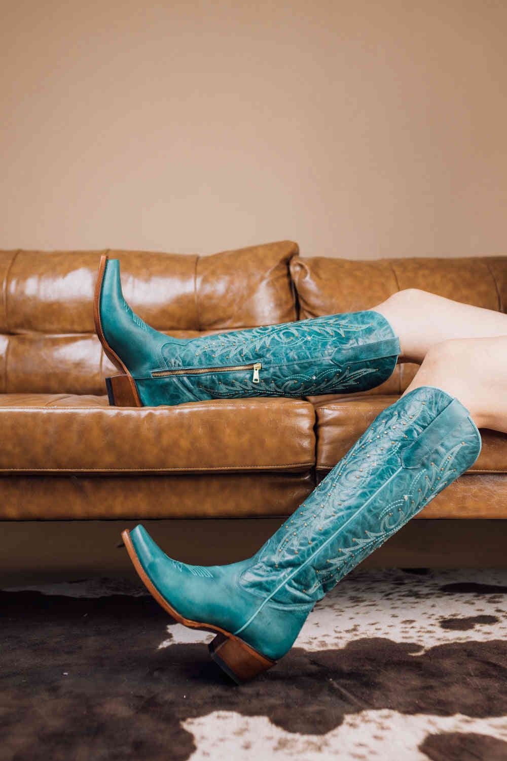 Paulina Snip Toe Tall Cowgirl Boot - Premium Leather, Made in Mexico