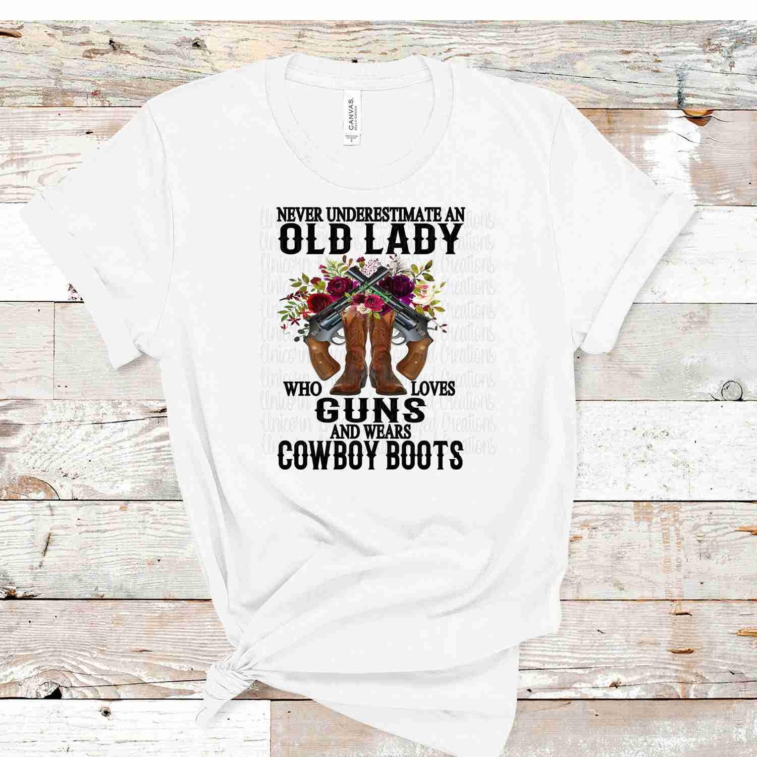 Empowerment in Florals: Gun-Loving Cowgirl Boots PNG Design
