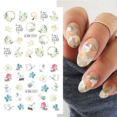 Flower Water Transfer Nail Art Stickers - Spring & Summer Floral Designs