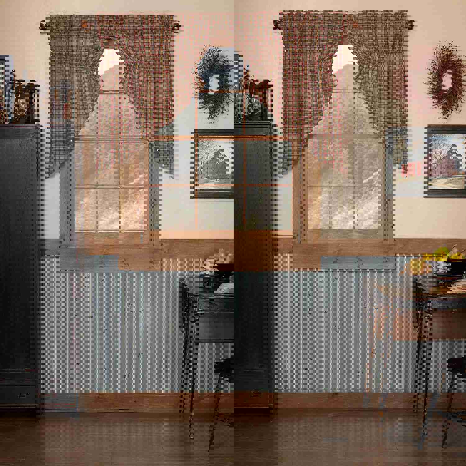 Elegant Rustic Country Style Window Swag Set