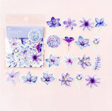45pcs Vibrant Flower Stickers Set for Creative Journaling and Scrapbooking