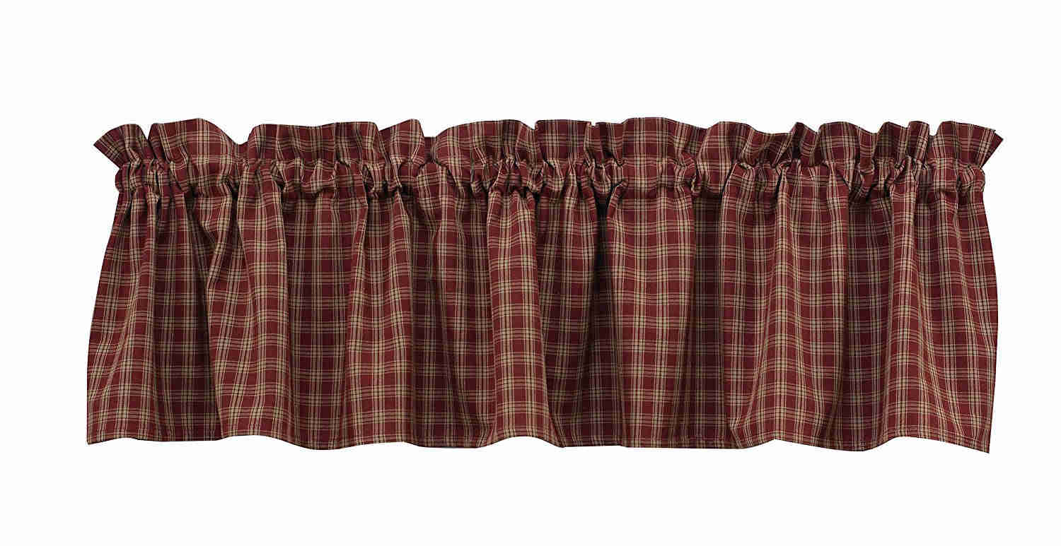 Park Sturbridge Wine Plaid Curtains and Tabletop Collection