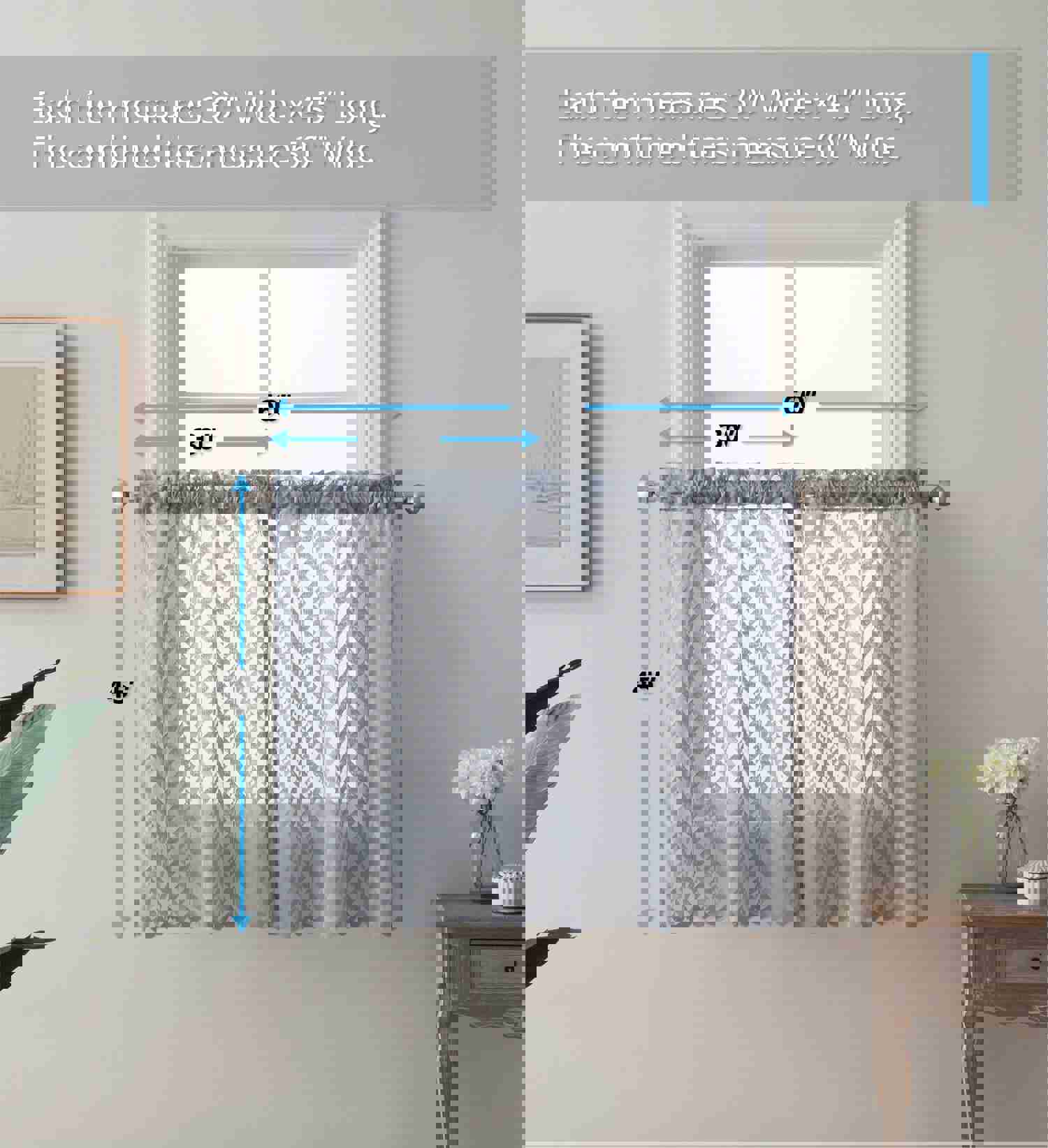 Elegant Herringbone Sheer Cafe Curtains for a Chic Kitchen