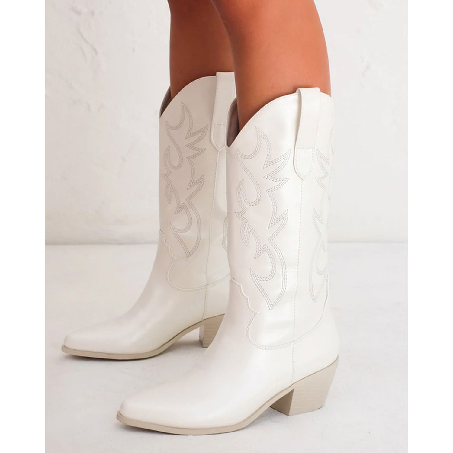 Stylish Zippered Embroidered Cowgirl Boots