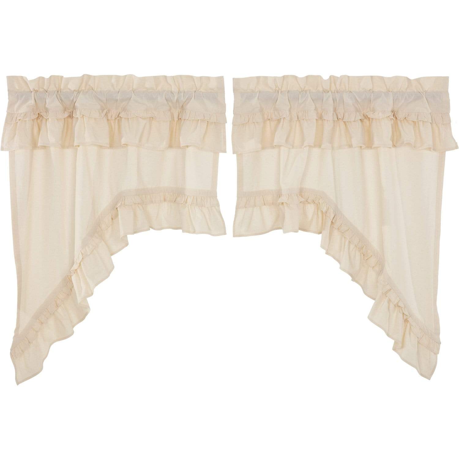Elegant Muslin Ruffled Swag Curtains