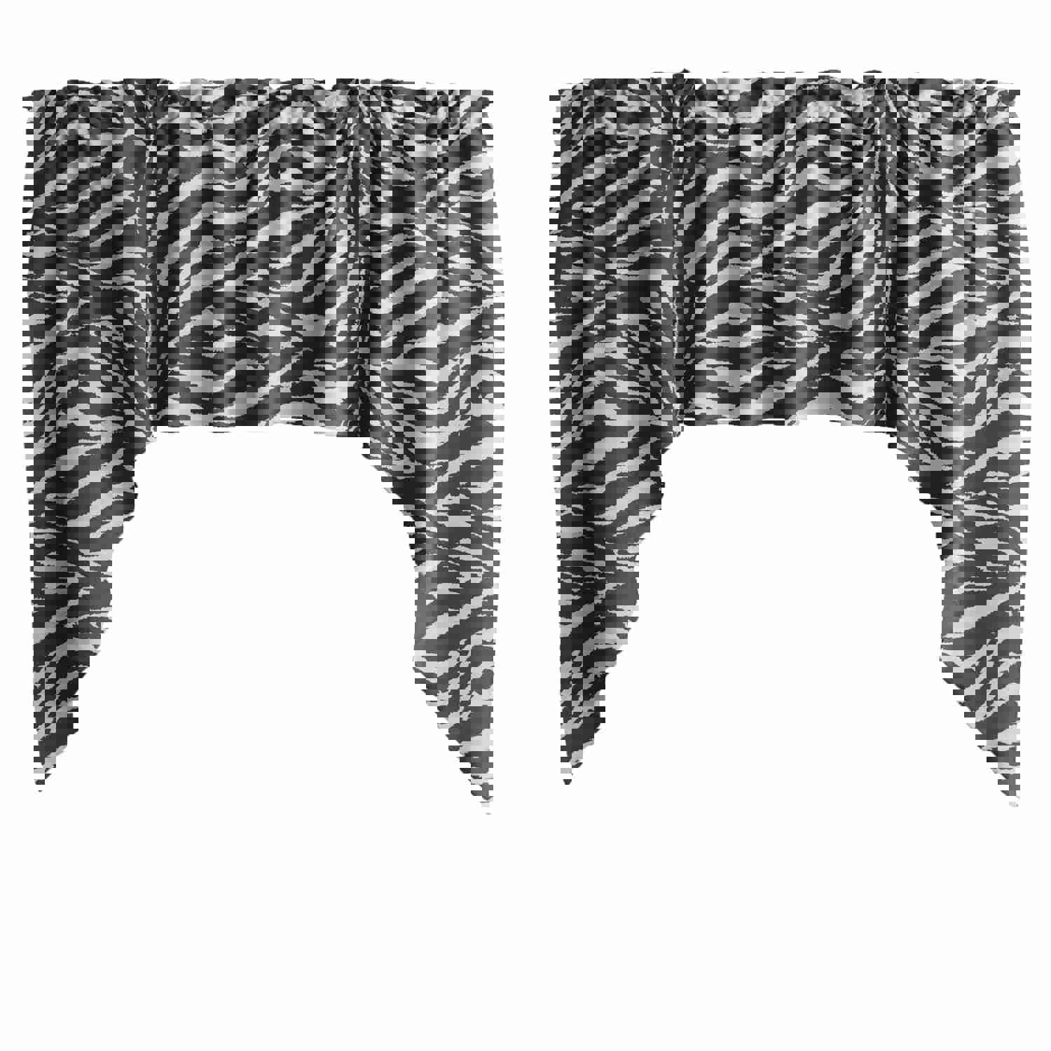 Cotton Zebra Print Swag Valance with 58" Width and 36" Height