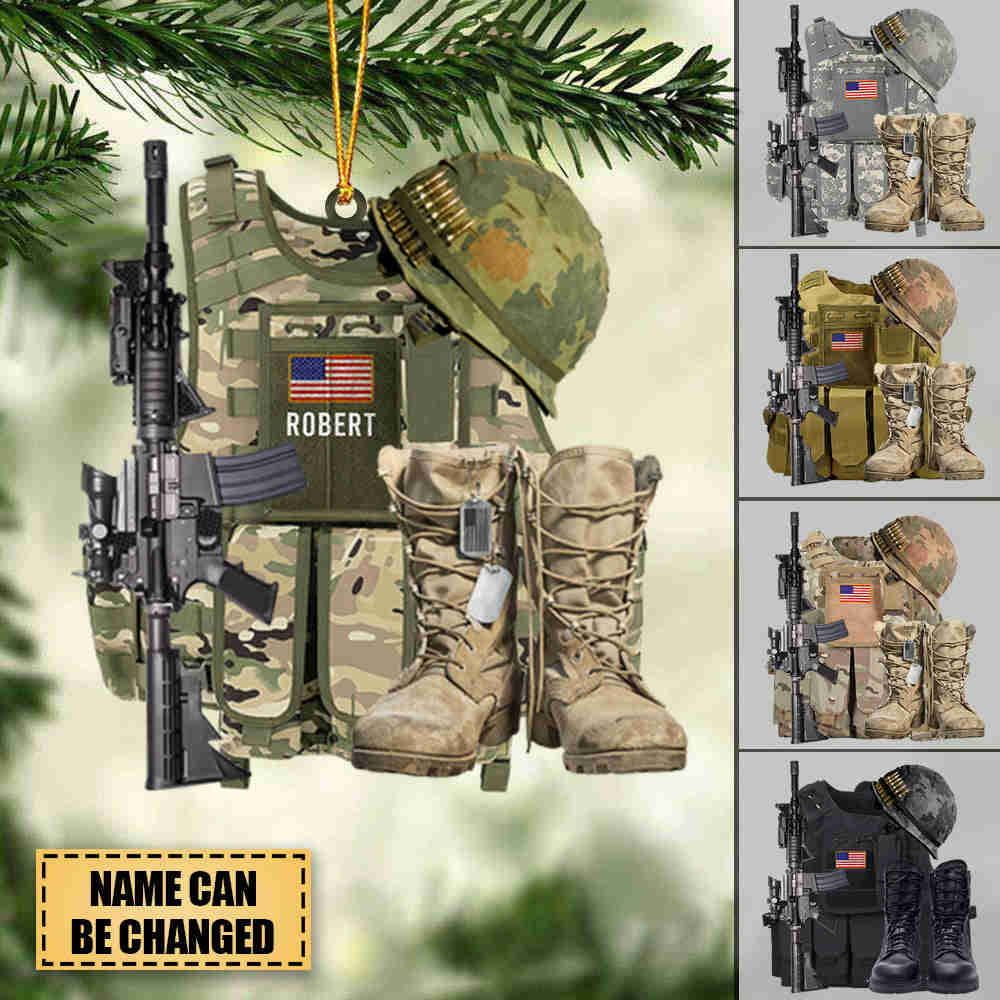 Personalized Military-Themed Acrylic Ornament