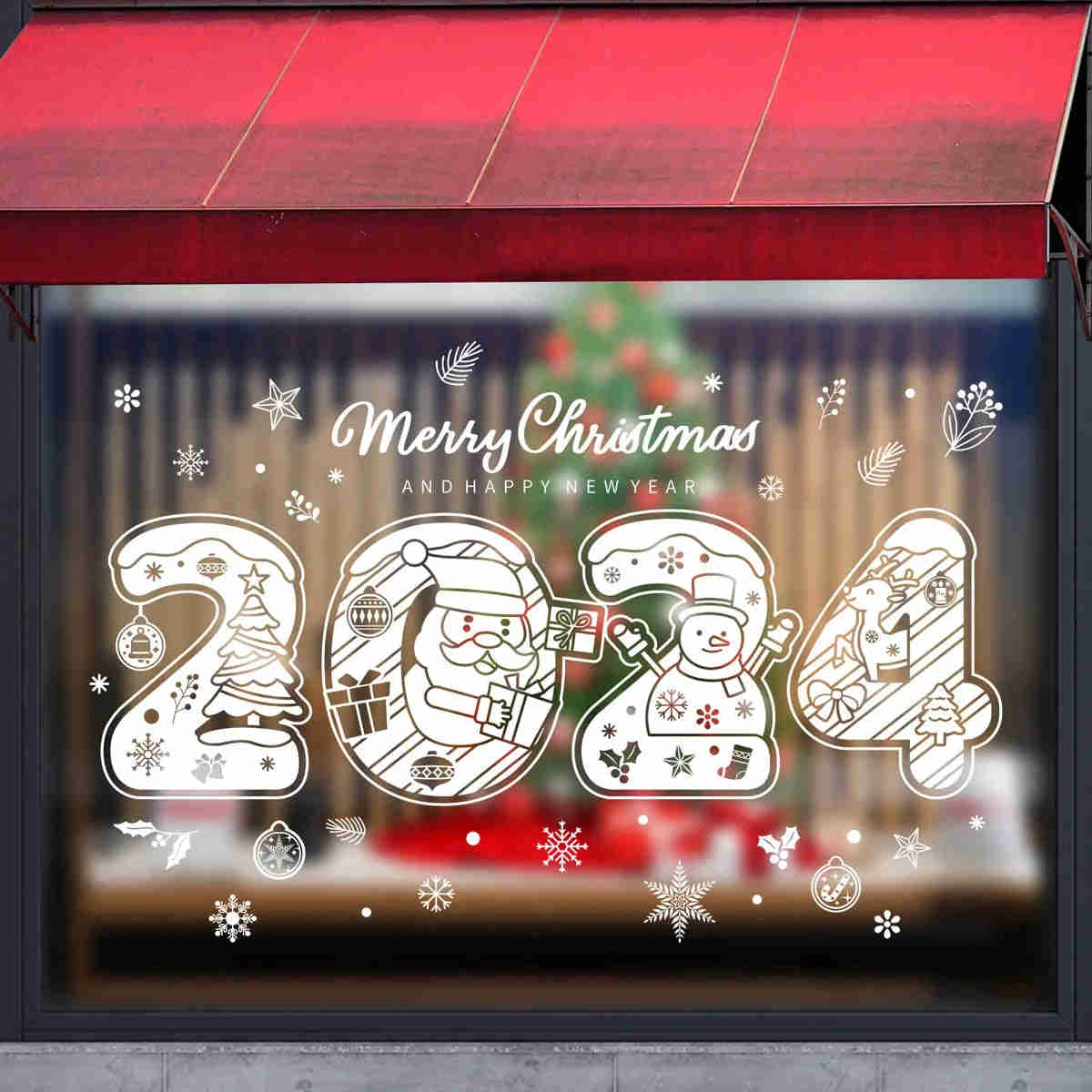 2024 Festive Christmas Window Sticker Set