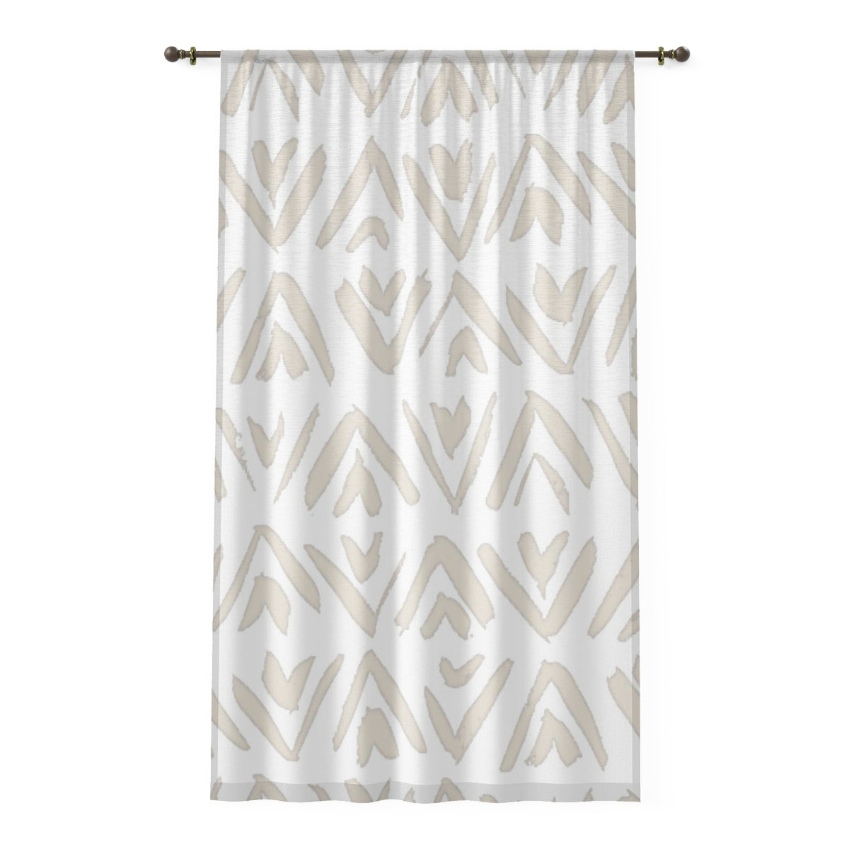 Elegant Sheer Boho Beige Window Curtain