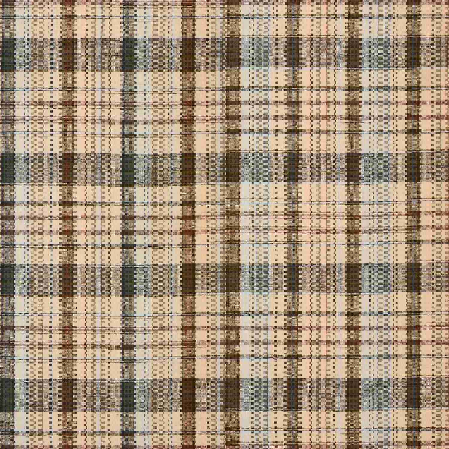 Rustic Country Style Window Swag Set, Cider Mill Green Tan Plaid