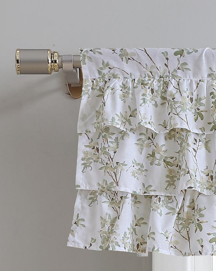 Lindy Green Tier Ruffled Window Valance