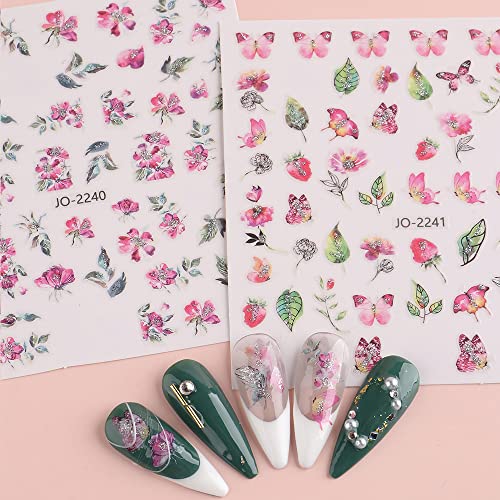 Elegant Floral Nail Art Stickers - Spring Blossom Design for DIY Manicures