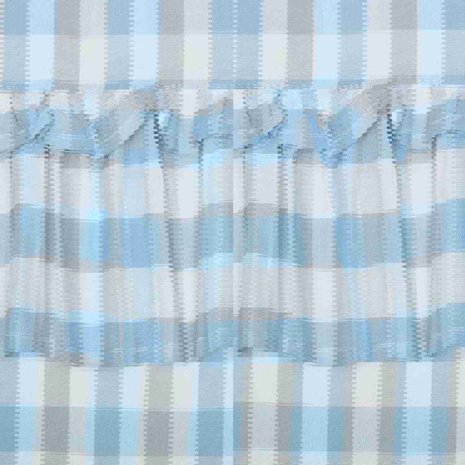 Annie Blue Ruffled Buffalo Check Swag Set