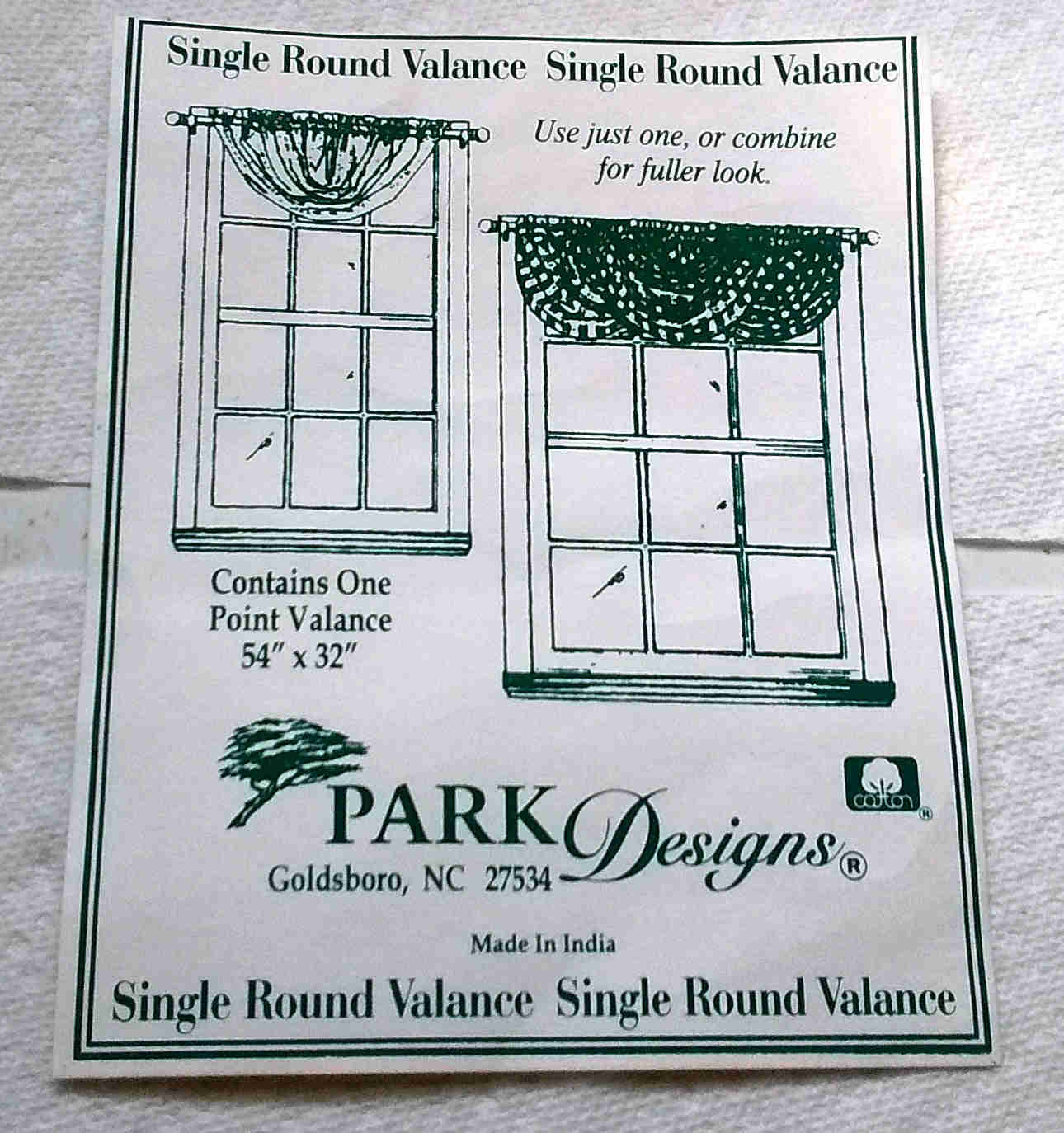 Park Sturbridge Black Plaid Valance for Traditional Home Decor